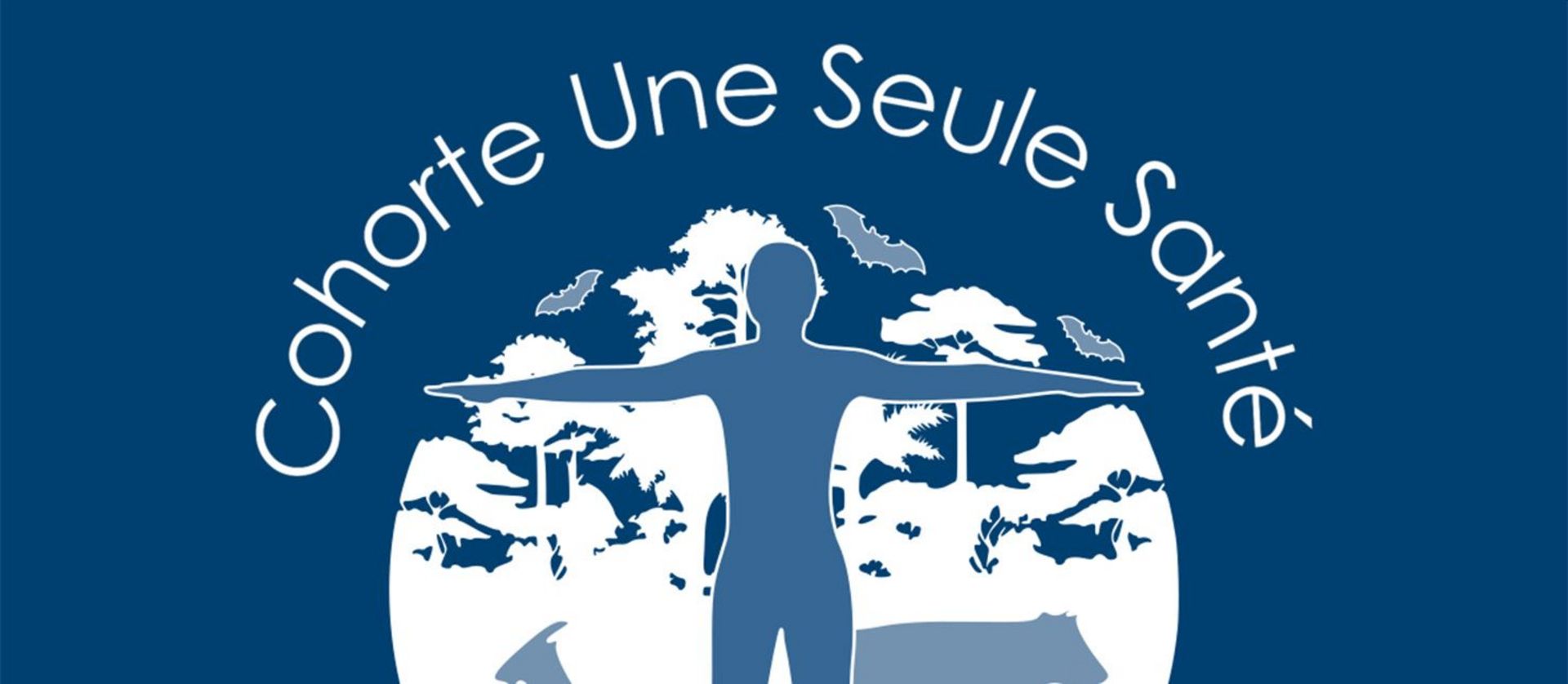 Logo Cohorte Une Seule Santé mit Figur und Tieren 