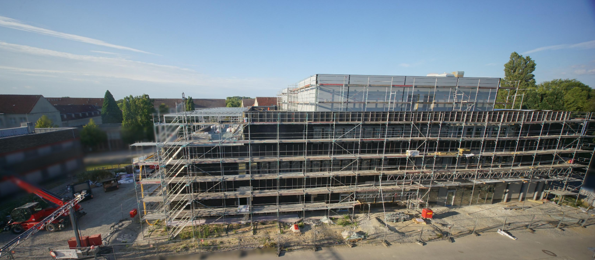  Exterior shot of a large building under construction
