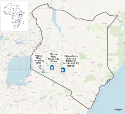 Abbildung geografische Karte mit Standorten 
